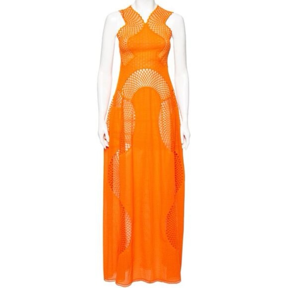Stella McCartney Orange Mesh Maxi Dress